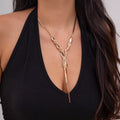 Missy Jewelry - Finleigh Woven Snake Chain Necklace - Gold Color