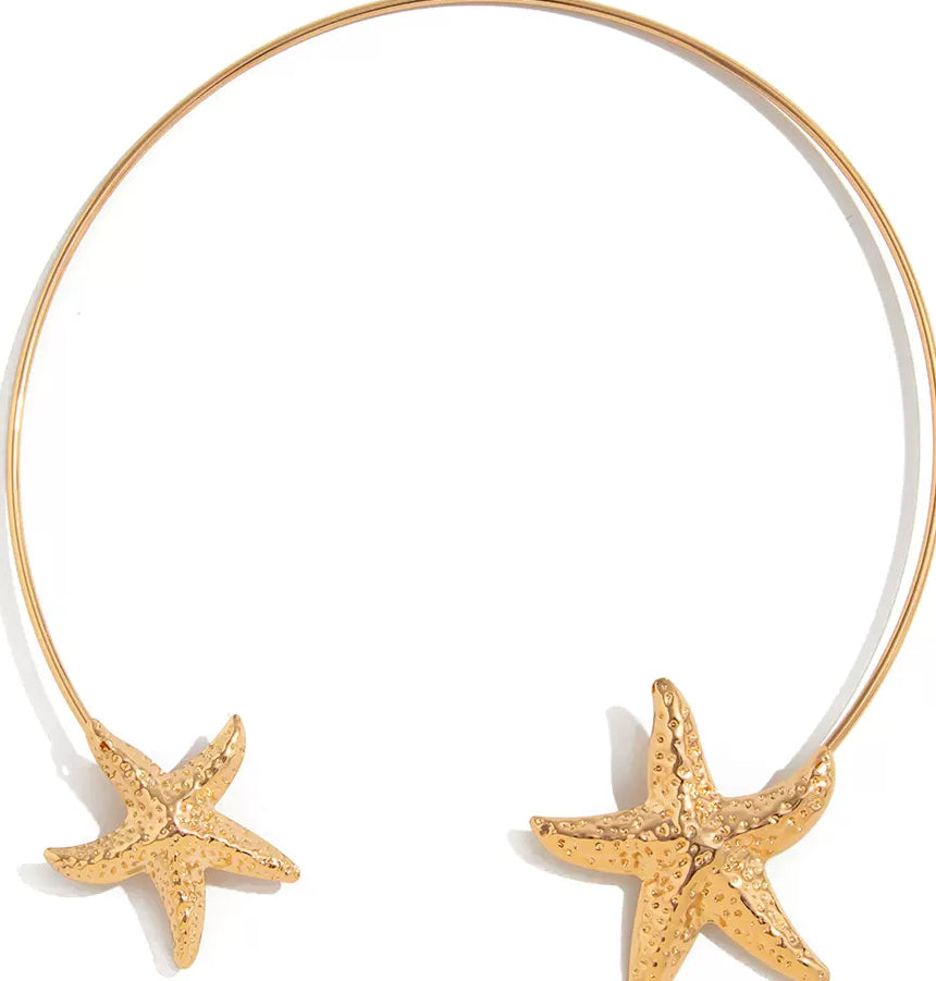 Missy Jewelry - Finnley Starfish Open Collar Necklace - Gold Starfish Color