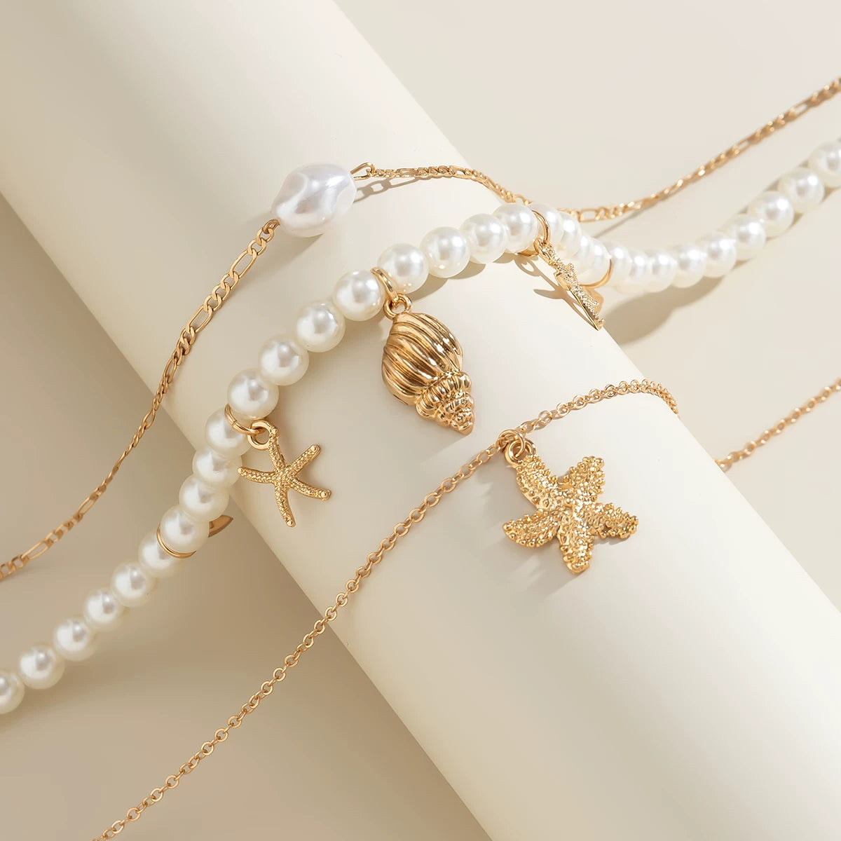 Missy Jewelry - Gianna Layered Shell Pearl Necklace