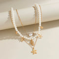 Missy Jewelry - Gianna Layered Shell Pearl Necklace