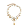 Missy Jewelry - Gianna Layered Shell Pearl Necklace - 3-Piece Necklace Set Color