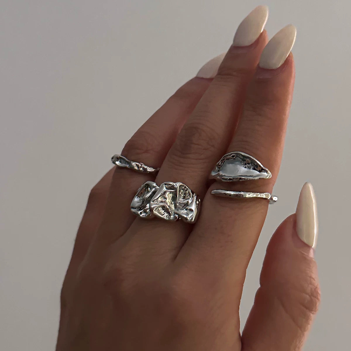 Missy Jewelry - Haylee Molten Organic Ring Set