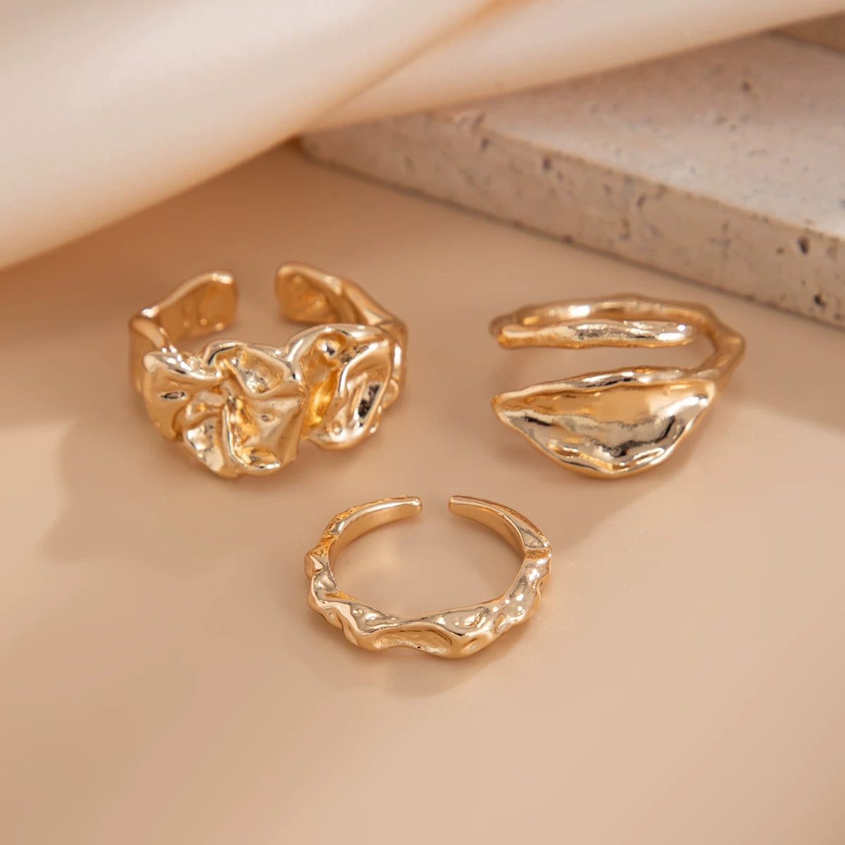 Missy Jewelry - Haylee Molten Organic Ring Set