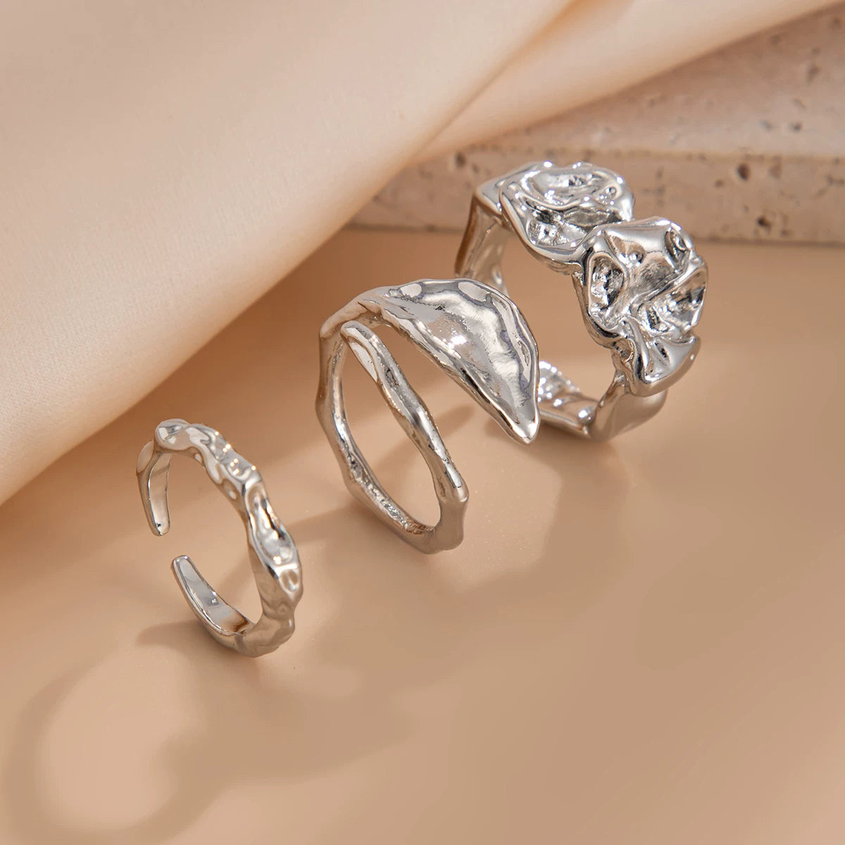 Missy Jewelry - Haylee Molten Organic Ring Set