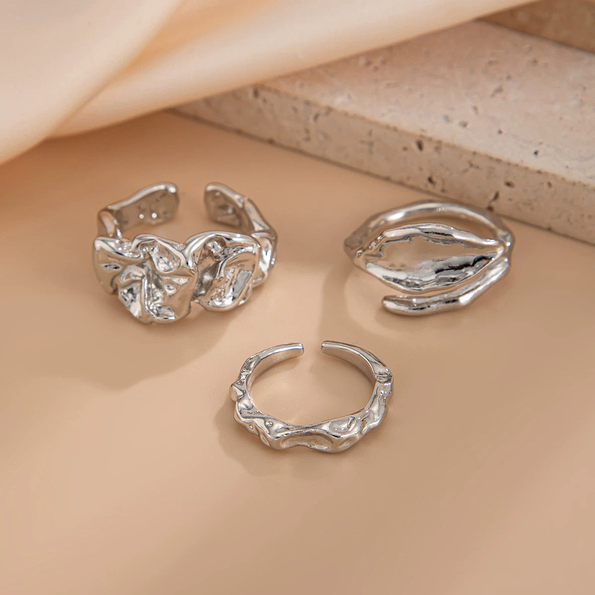 Missy Jewelry - Haylee Molten Organic Ring Set