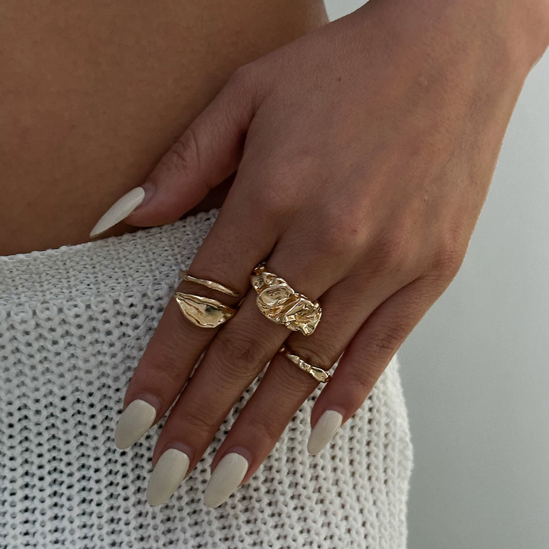 Missy Jewelry - Haylee Molten Organic Ring Set