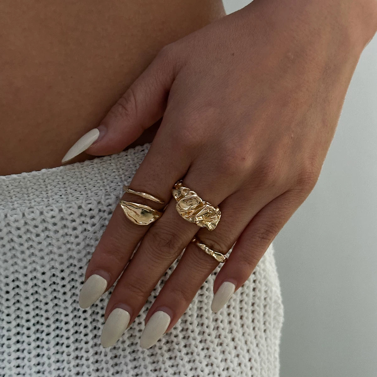 Missy Jewelry - Haylee Molten Organic Ring Set