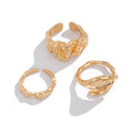 Missy Jewelry - Haylee Molten Organic Ring Set - Gold Color