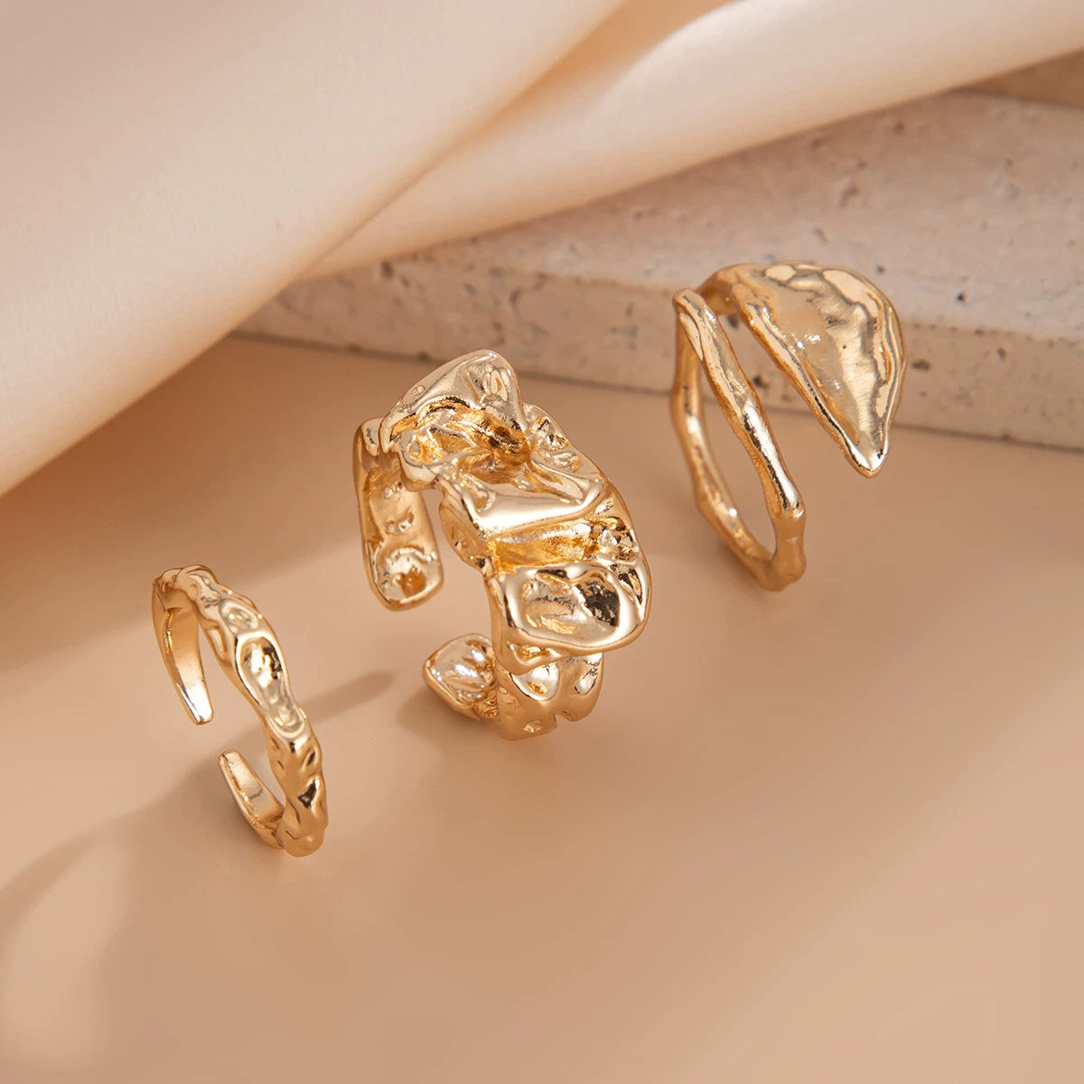 Missy Jewelry - Haylee Molten Organic Ring Set