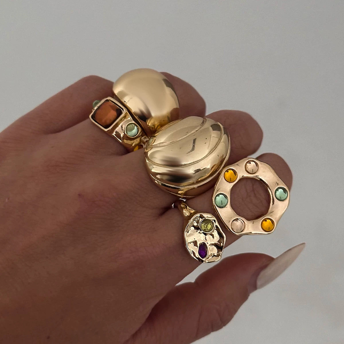 Missy Jewelry - Heba 5-Piece Statement Ring Set