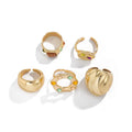 Missy Jewelry - Heba 5-Piece Statement Ring Set - Gold Color