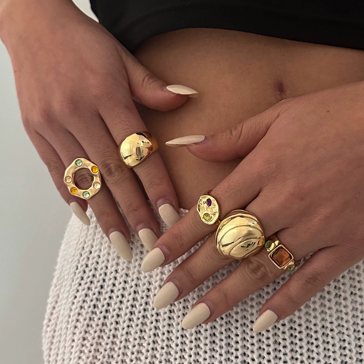 Missy Jewelry - Heba 5-Piece Statement Ring Set