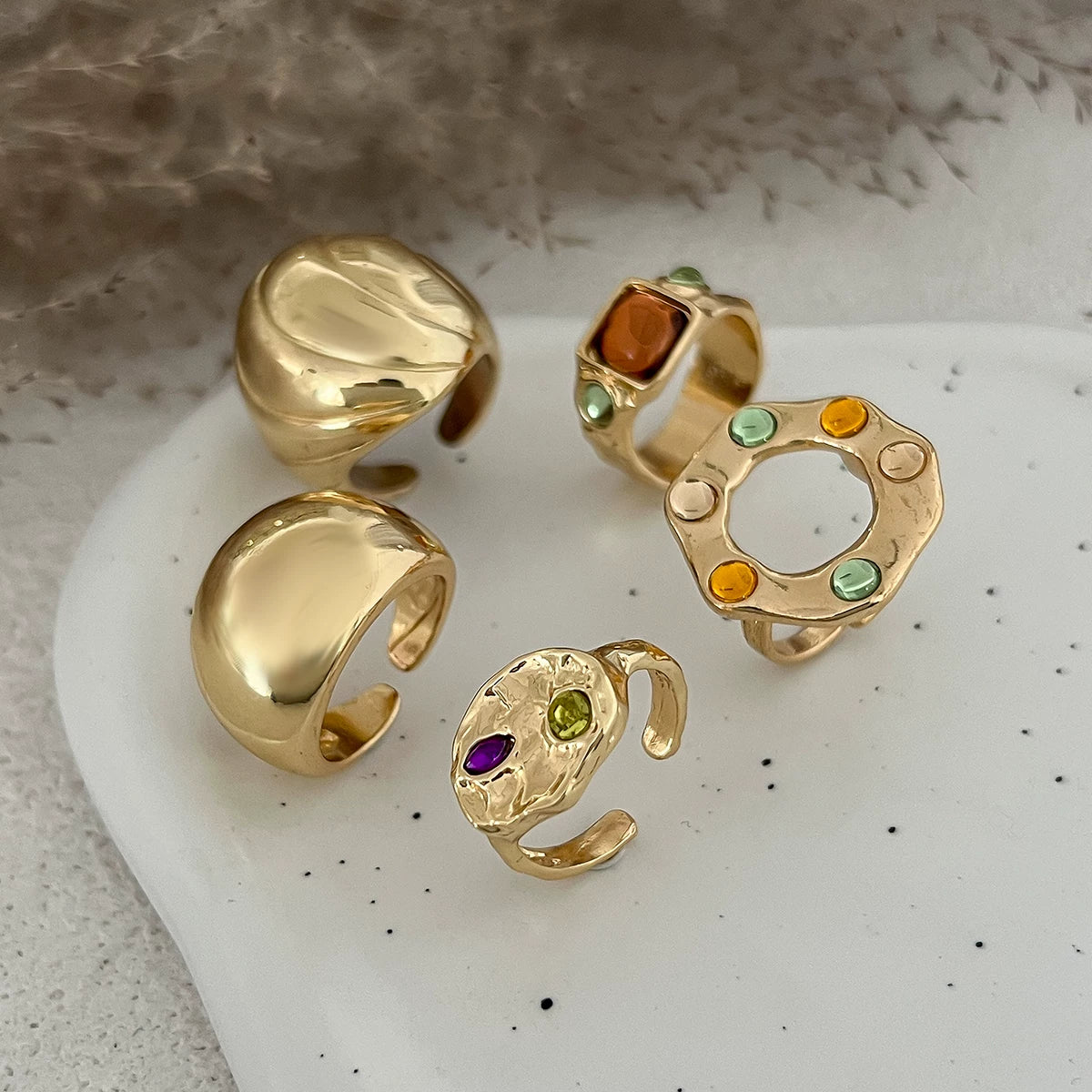 Missy Jewelry - Heba 5-Piece Statement Ring Set