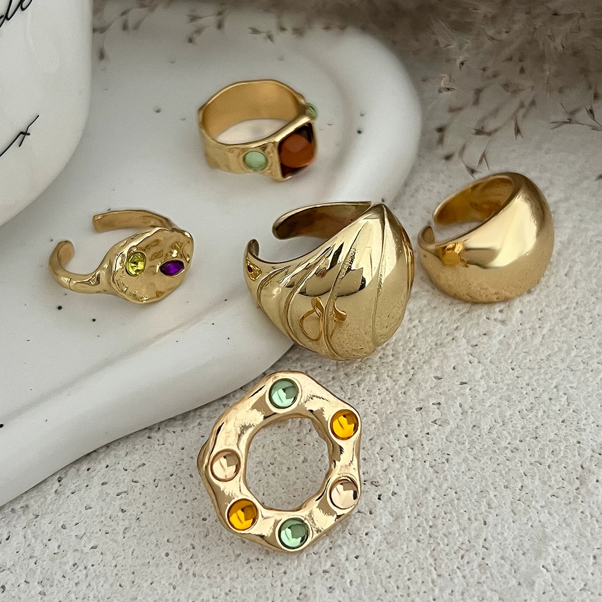 Missy Jewelry - Heba 5-Piece Statement Ring Set