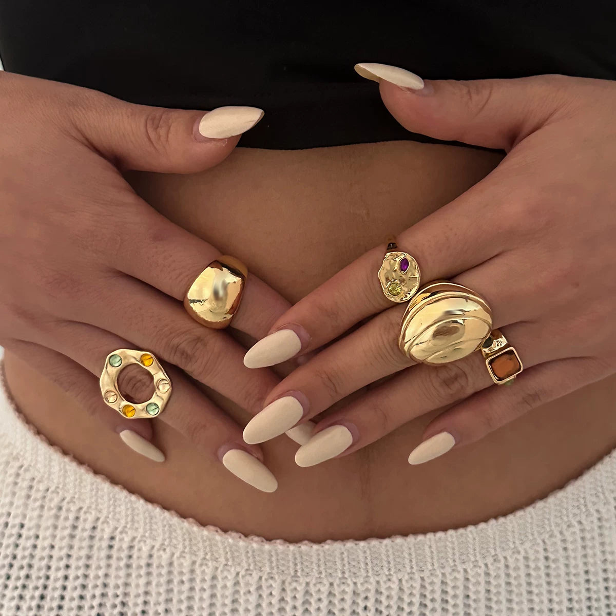 Missy Jewelry - Heba 5-Piece Statement Ring Set