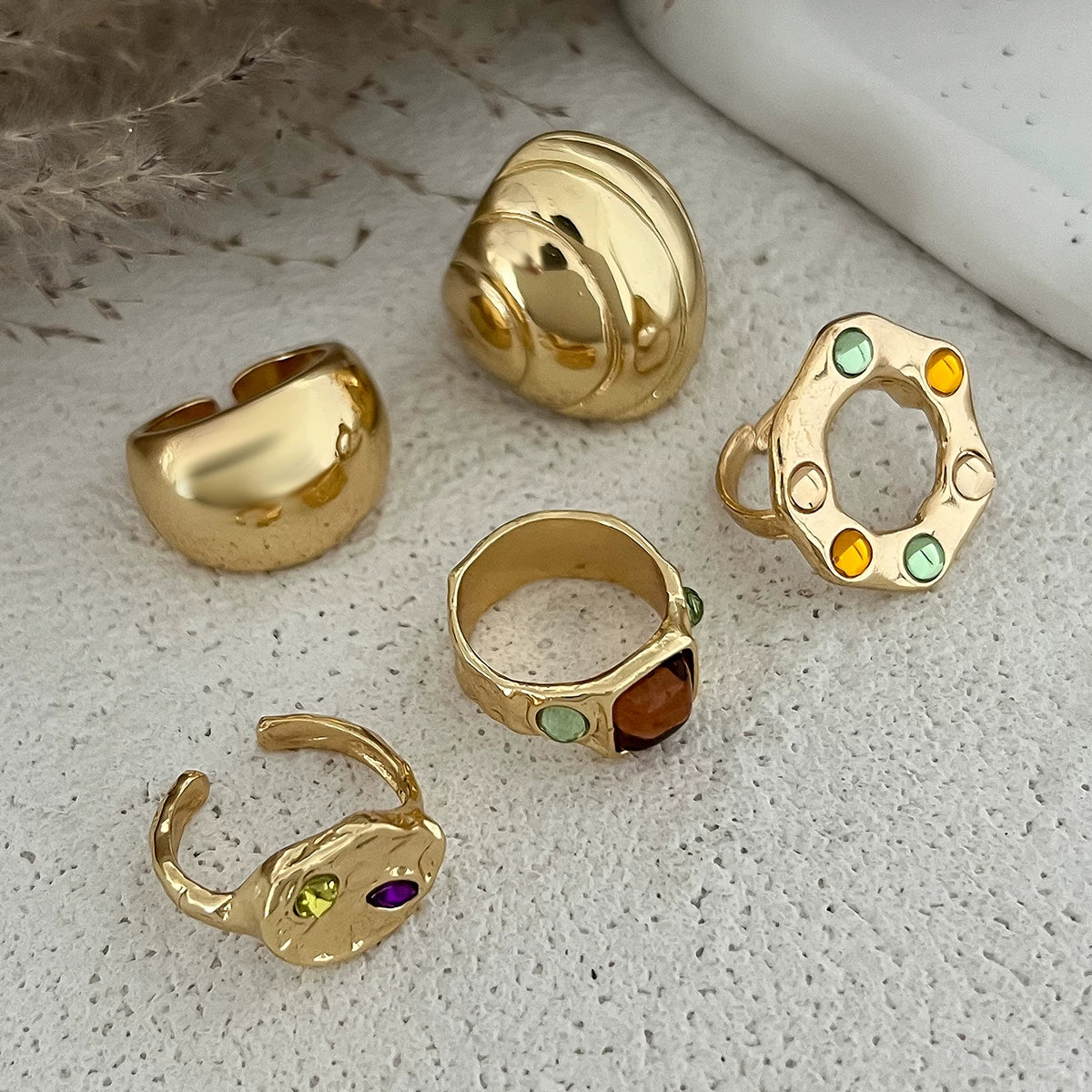 Missy Jewelry - Heba 5-Piece Statement Ring Set