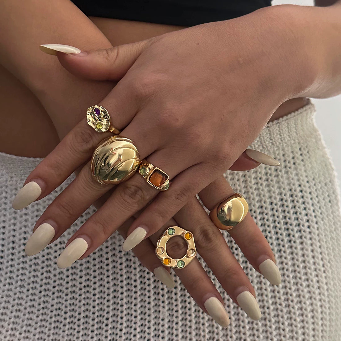 Missy Jewelry - Heba 5-Piece Statement Ring Set