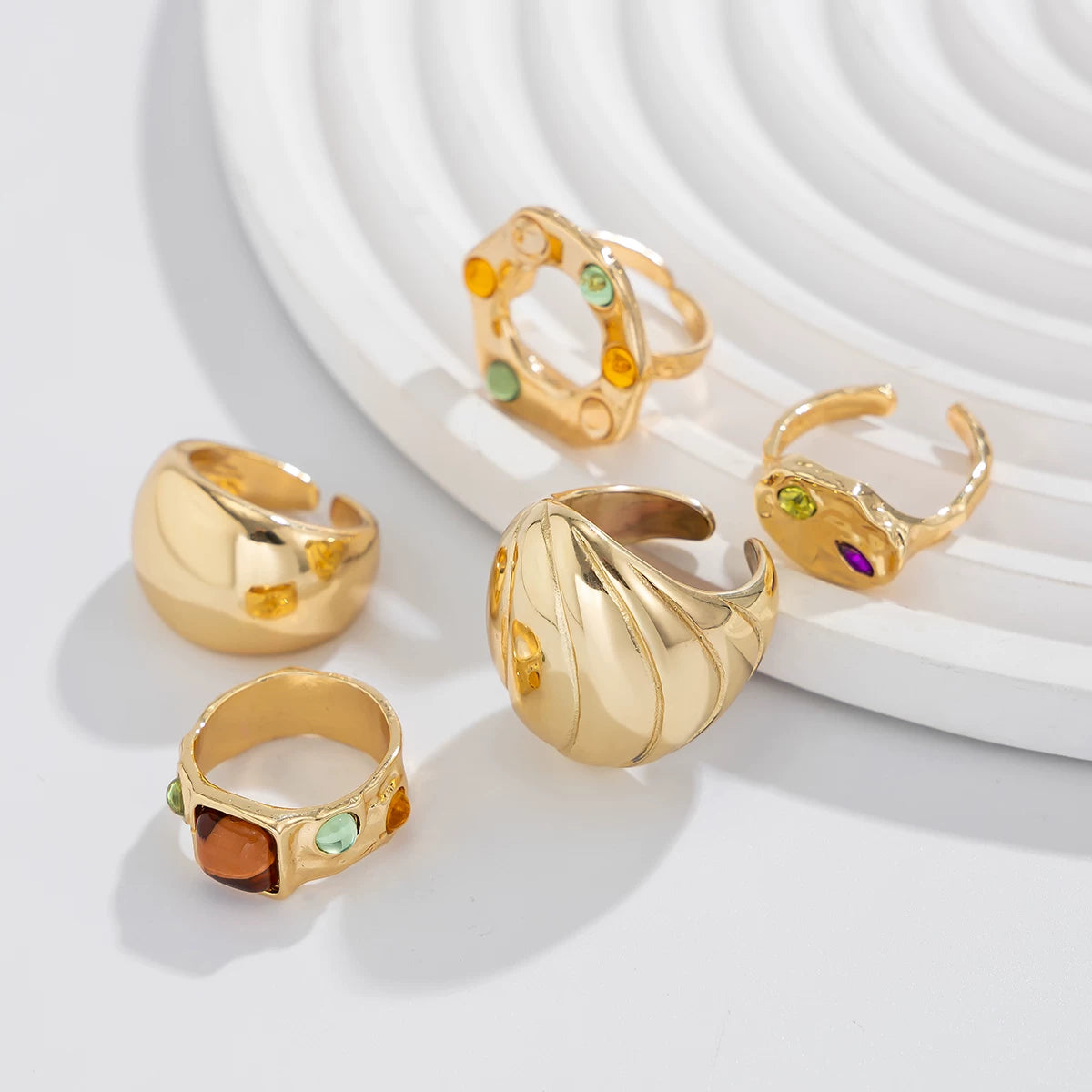 Missy Jewelry - Heba 5-Piece Statement Ring Set