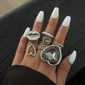 Missy Jewelry - Honor Heart Crystal Ring Set