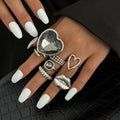 Missy Jewelry - Honor Heart Crystal Ring Set