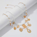 Missy Jewelry - Jameela Pearl Charm Necklace Set