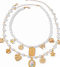 Missy Jewelry - Jameela Pearl Charm Necklace Set - Gold Color