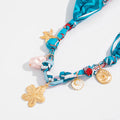 Missy Jewelry - Jameela Silk Scarf Charm Necklace