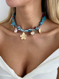 Missy Jewelry - Jameela Silk Scarf Charm Necklace