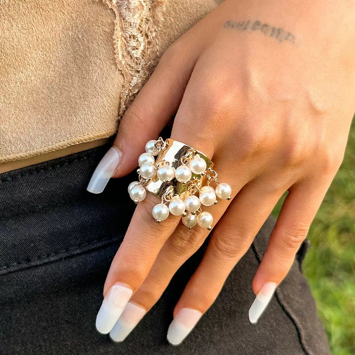 Missy Jewelry - Jaylynn Beaded Tassel Statement Ring