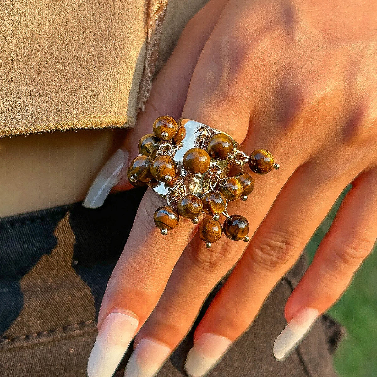 Missy Jewelry - Jaylynn Beaded Tassel Statement Ring