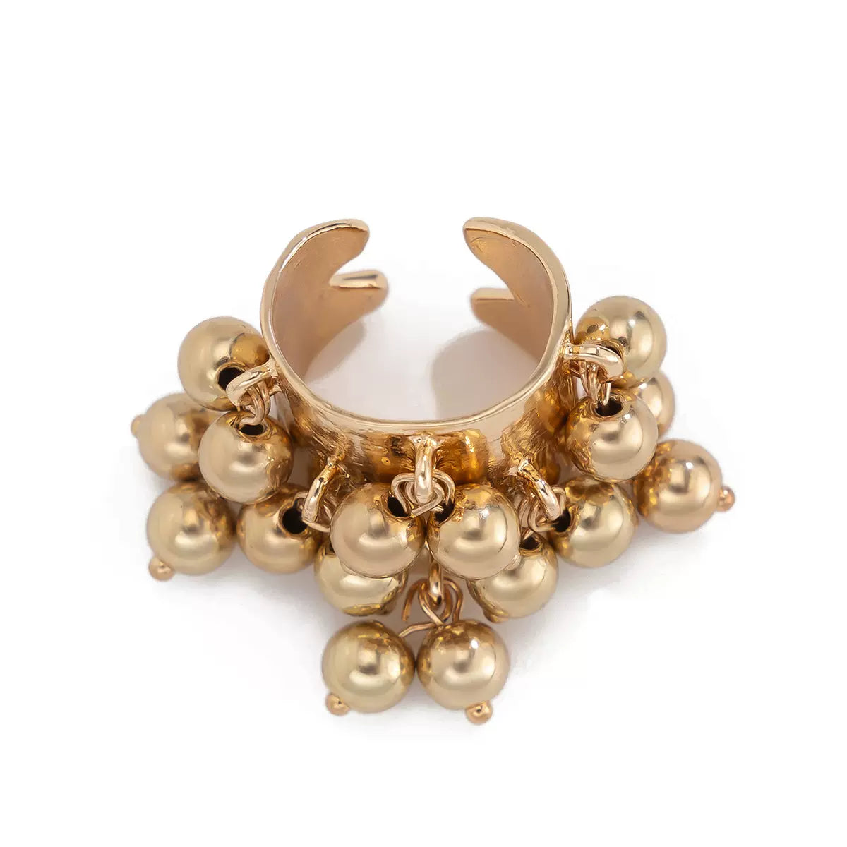 Missy Jewelry - Jaylynn Beaded Tassel Statement Ring - Gold Bead Ring Color