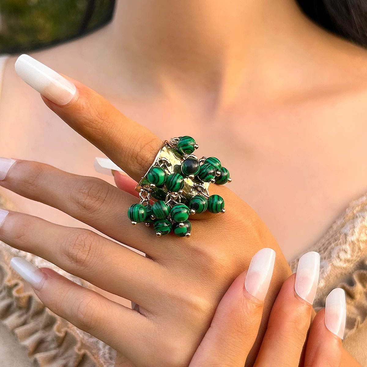 Missy Jewelry - Jaylynn Beaded Tassel Statement Ring