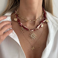 Missy Jewelry - Kamari Scarf and Charm Necklace Set - Gold Color