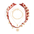 Missy Jewelry - Kamari Scarf and Charm Necklace Set - Gold Color