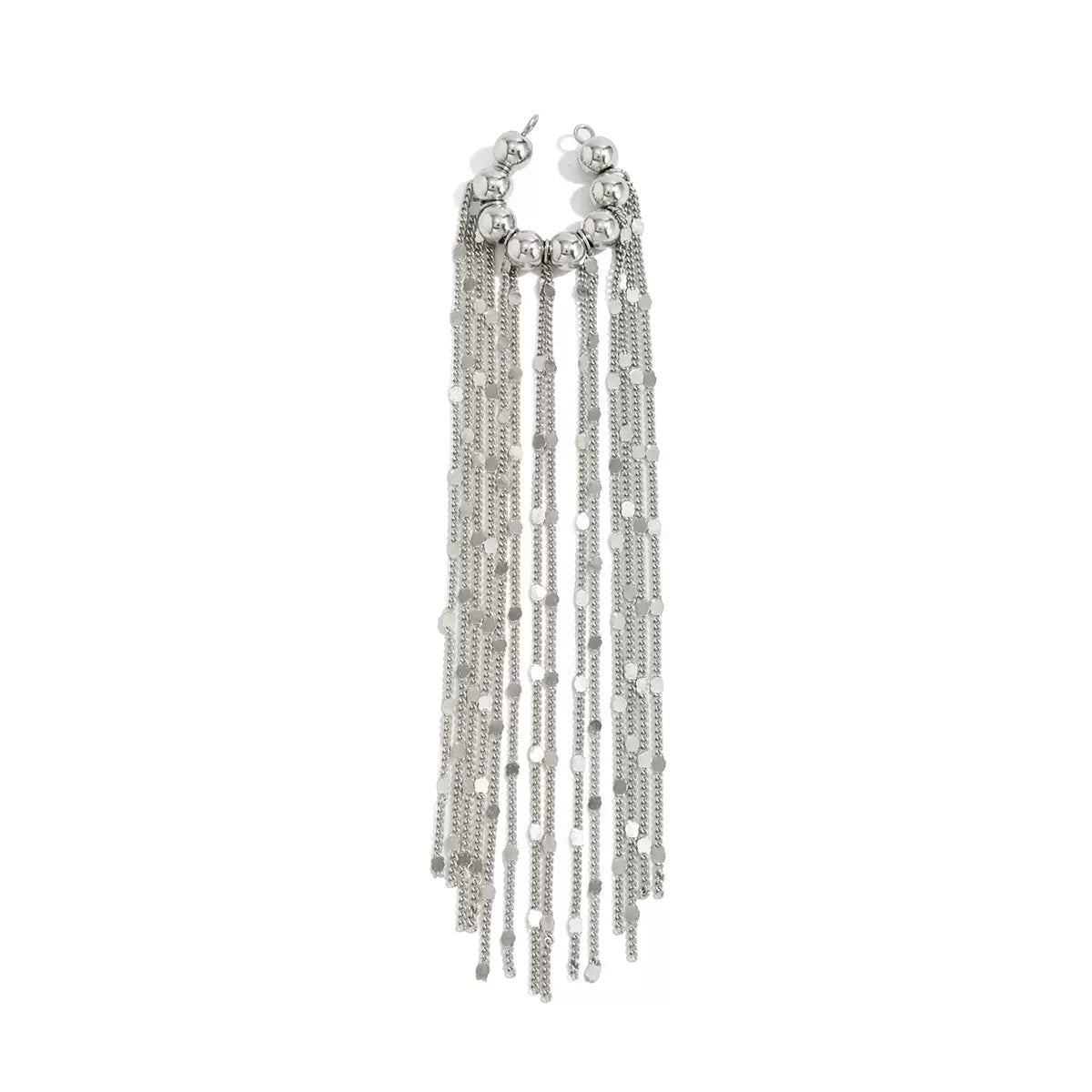 Missy Jewelry - Karalynn Long Tassel Ear Cuff - Silver Color