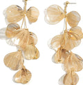 Missy Jewelry - Karmen Ginkgo Leaf Tassel Necklace - Gold Stud Earrings Color