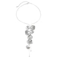 Missy Jewelry - Karmen Ginkgo Leaf Tassel Necklace - Silver Necklace Color