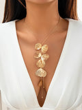 Missy Jewelry - Karmen Ginkgo Leaf Tassel Necklace