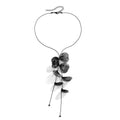 Missy Jewelry - Karmen Ginkgo Leaf Tassel Necklace - Black Necklace Color