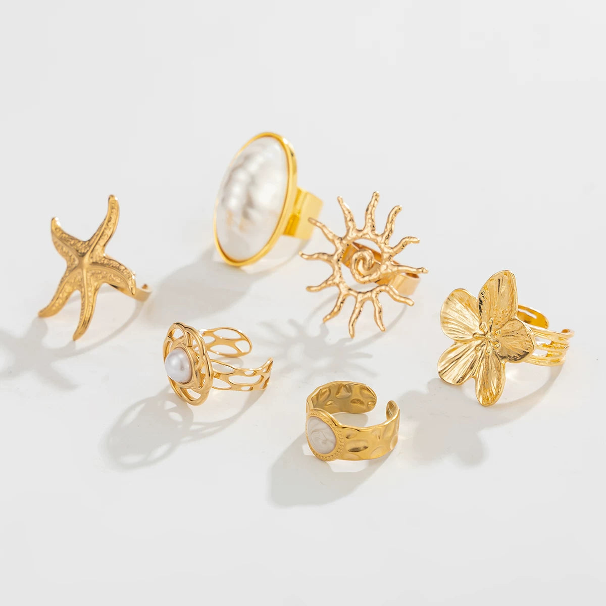 Missy Jewelry - Kaycee Bohemian Sun Pearl Ring Set