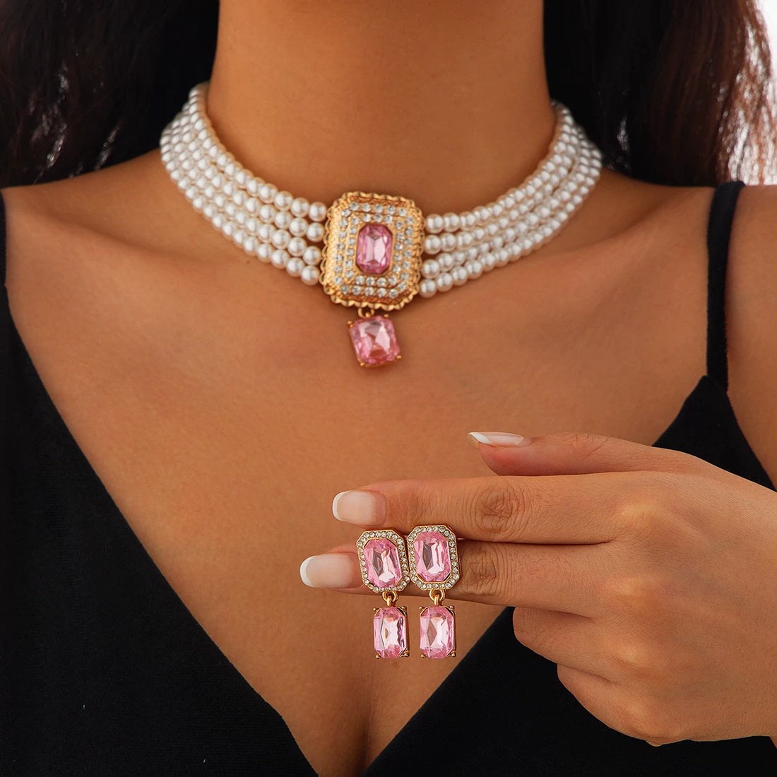 Missy Jewelry - Kayci Multi-Layer Pearl Jewelry Set