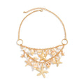 Missy Jewelry - Kaylea Starfish and Shell Statement Necklace - Gold Necklace Color