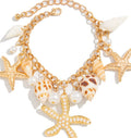 Missy Jewelry - Kaylea Starfish and Shell Statement Necklace - Gold Bracelet Color
