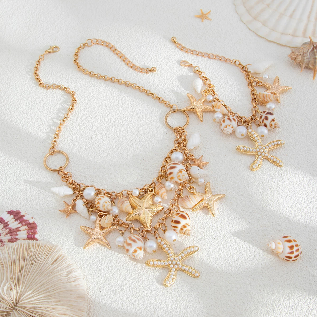 Missy Jewelry - Kaylea Starfish and Shell Statement Necklace