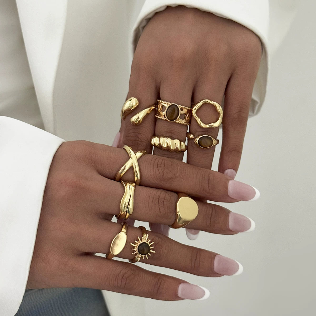 Missy Jewelry - Keanna Retro Geometric Ring Set