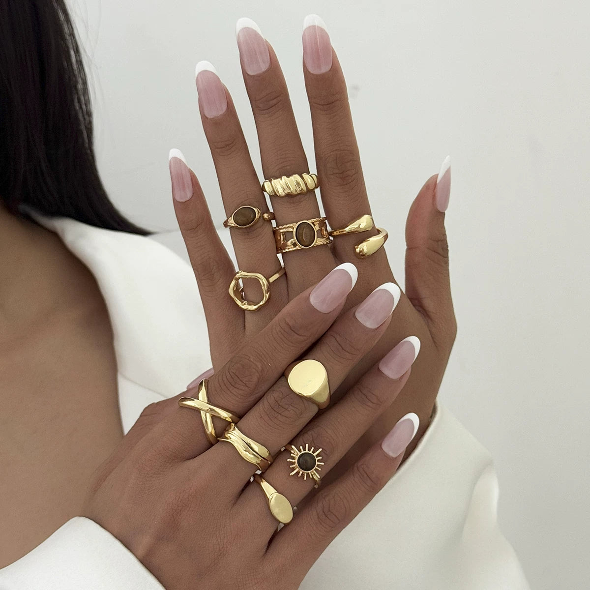 Missy Jewelry - Keanna Retro Geometric Ring Set