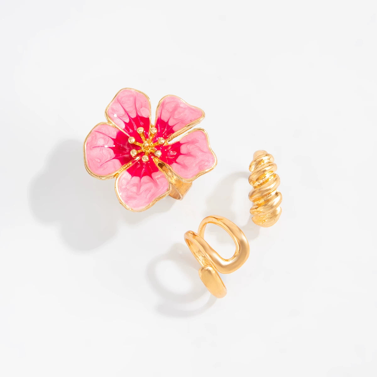 Missy Jewelry - Kendyll Floral Gold Toe Ring Set