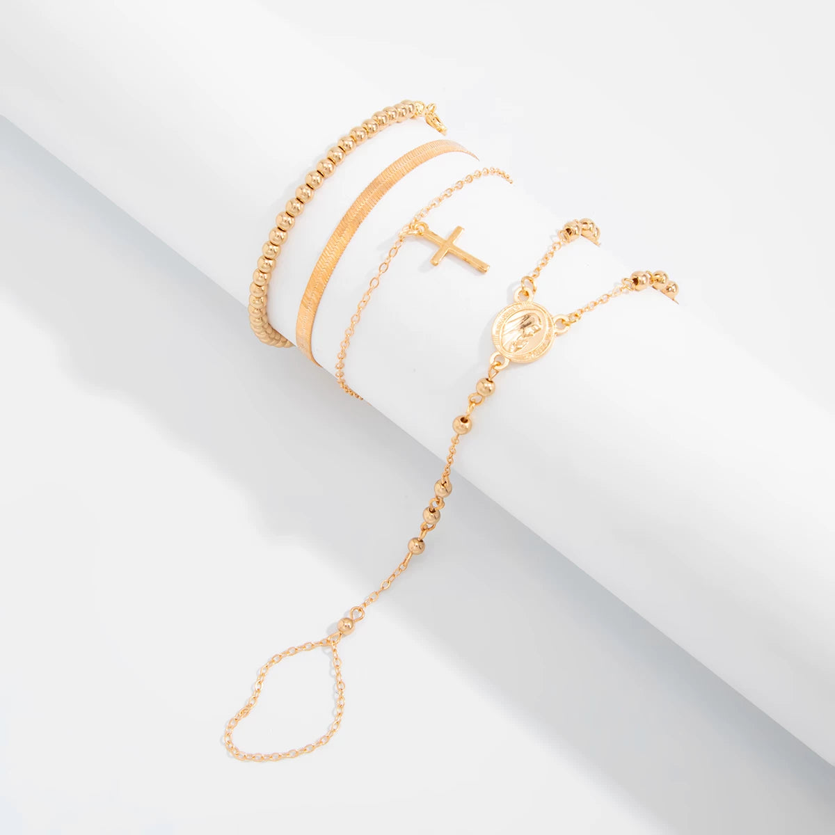 Missy Jewelry - Kimora Layered Cross Bracelet Set