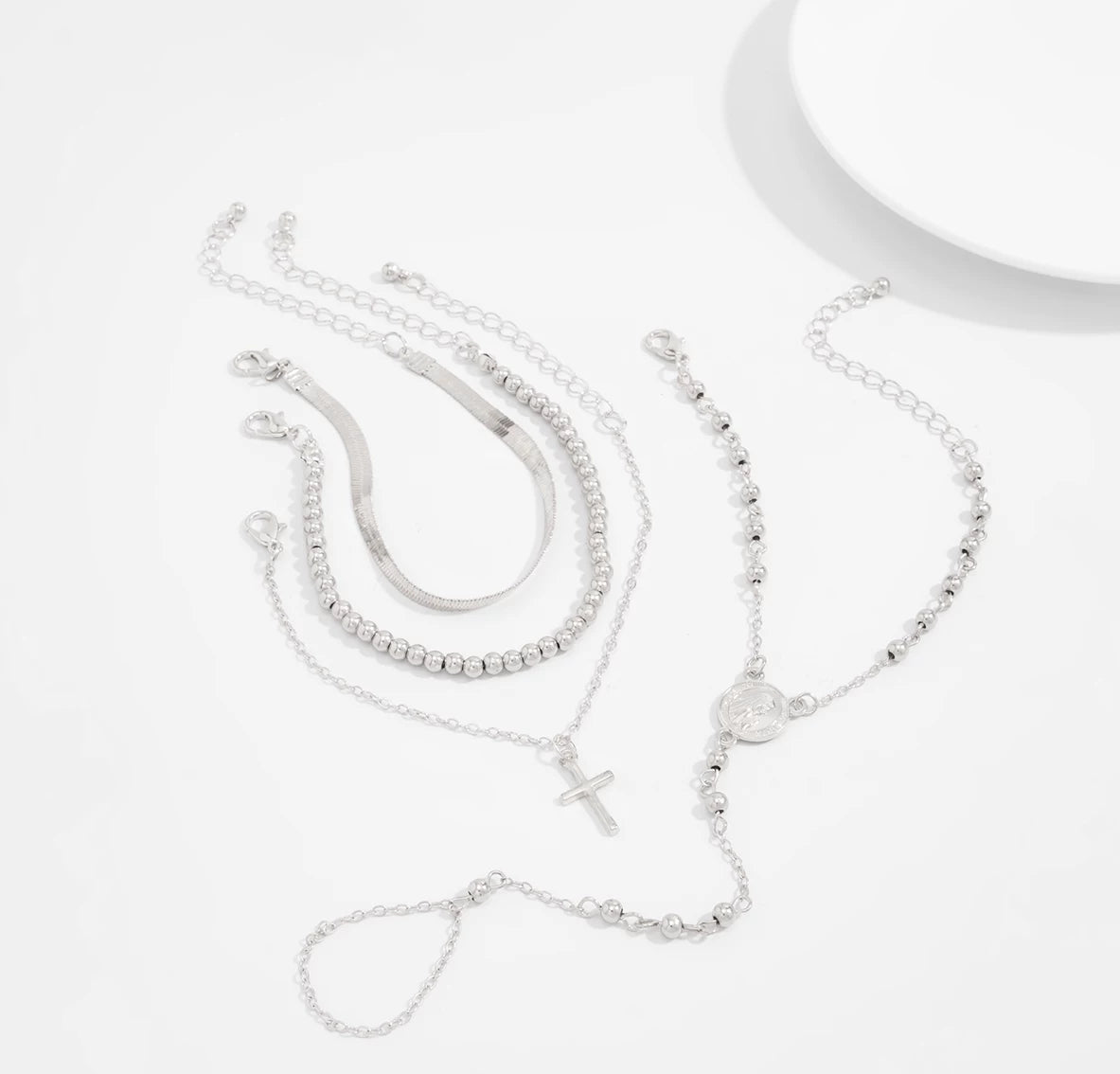 Missy Jewelry - Kimora Layered Cross Bracelet Set