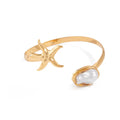Missy Jewelry - Kyli Starfish Pearl Armlet Cuff - Gold Color